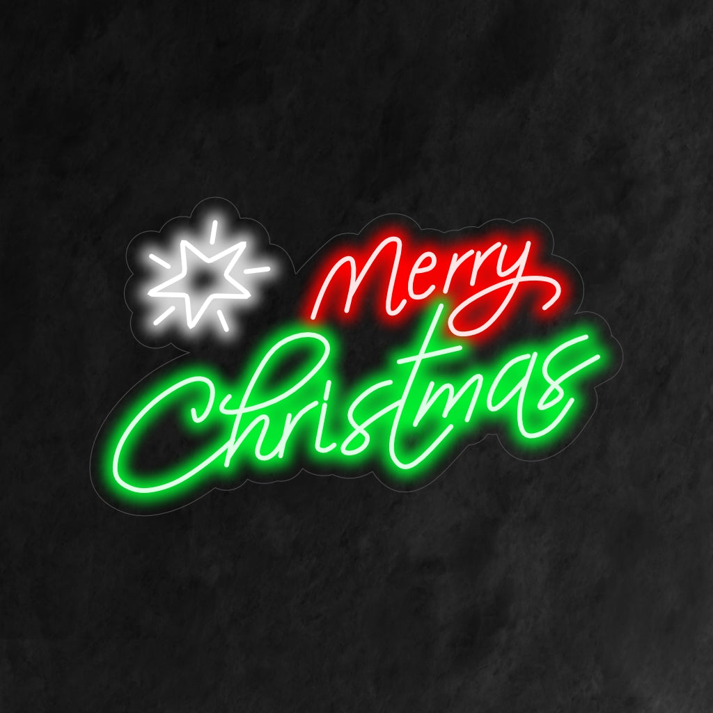 „Merry Christmas Star Snow Neon Sign“ ist eine festliche und bezaubernde Ergänzung für Ihr weihnachtlich gestaltetes Interieur. Ein Neonlicht, das die Magie einer verschneiten Weihnachtsnacht bringt.