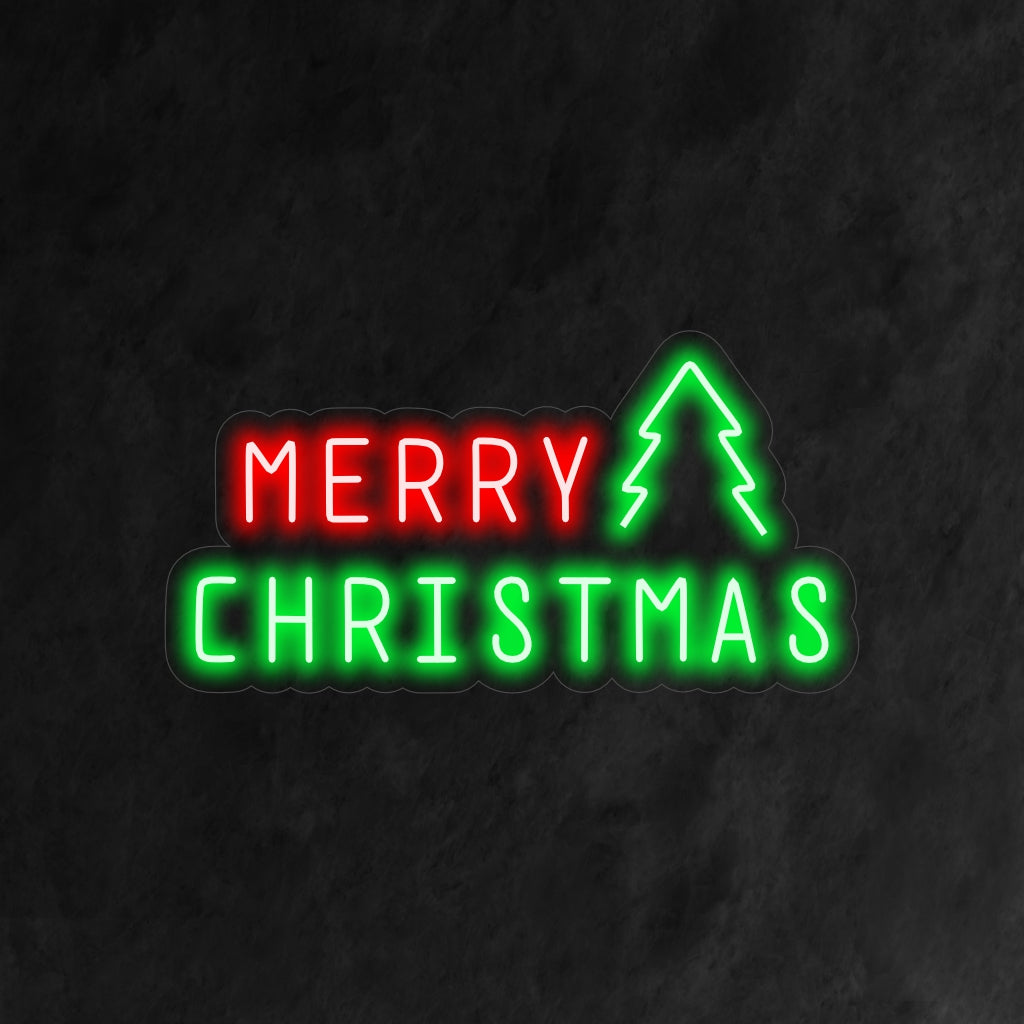 „Merry Christmas Tree Neon Sign“ ist eine traditionelle und festliche Ergänzung für Ihr weihnachtliches Interieur. Ein Neonlicht, das den ikonischen Weihnachtsbaum hervorhebt.