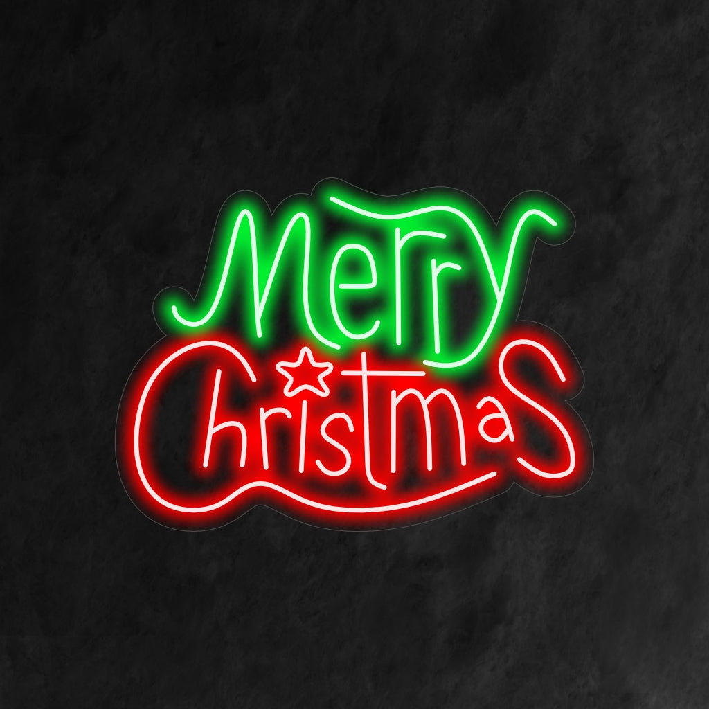 „Frohe Weihnachten mit Stern-Neonschild“ ist eine festliche und elegante Ergänzung für Ihr weihnachtliches Interieur. Ein Neonlicht, das Weihnachtsfeiern einen Hauch von Magie verleiht.