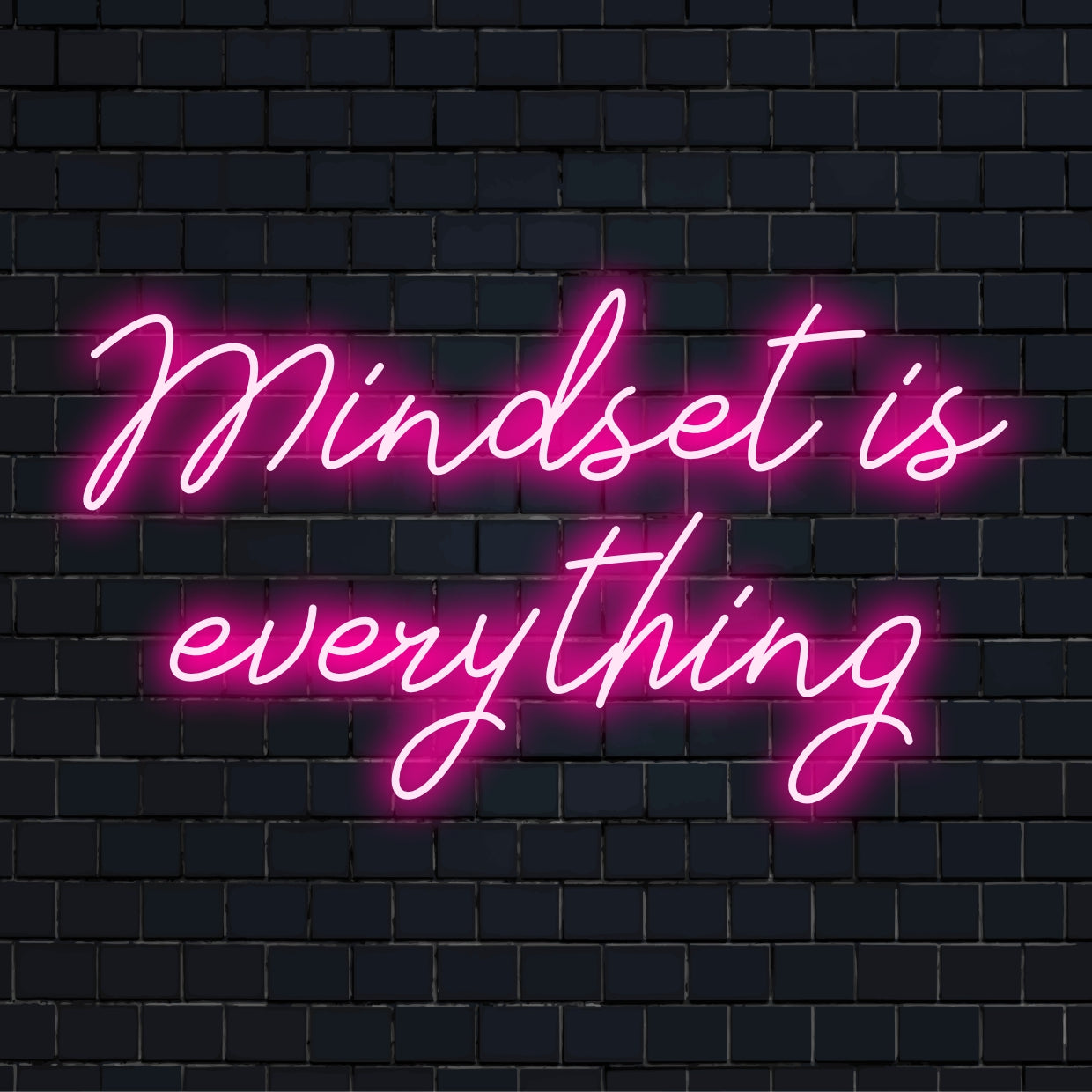 Individuelles LED-Neonschild mit dem Satz „Mindset Is Everything“, perfekt für motivierende Neonkunst und personalisierte Dekoration.
