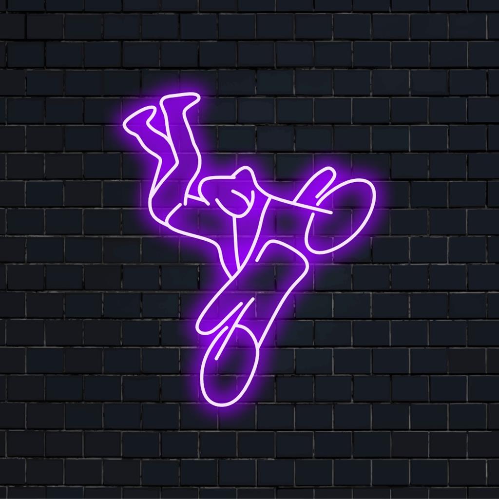 Dynamisches, akrobatisches LED-Neonschild mit Motorradmotiv, perfekt für lebendige Neon-Wandkunst und personalisierte Neonlicht-Dekoration.