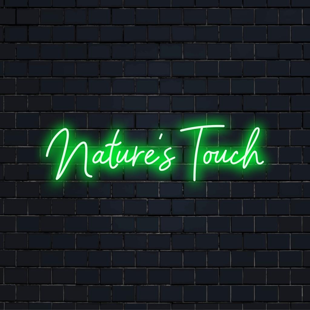 Individuelles LED-Neonschild mit organisch inspiriertem Design, das das leuchtende Naturthema hervorhebt und sich perfekt für eine einzigartige Lichtdekoration eignet.