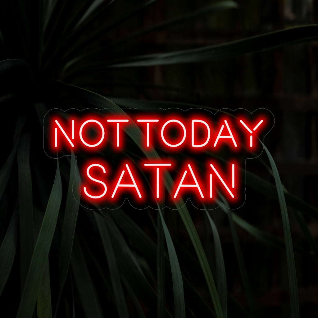 „Not Today Satan Neon Sign“ ist eine freche und humorvolle Ergänzung, perfekt für Räume mit einer verspielten und unbeschwerten Atmosphäre. Erleuchten Sie mit einem Hauch von frechem Charme!
