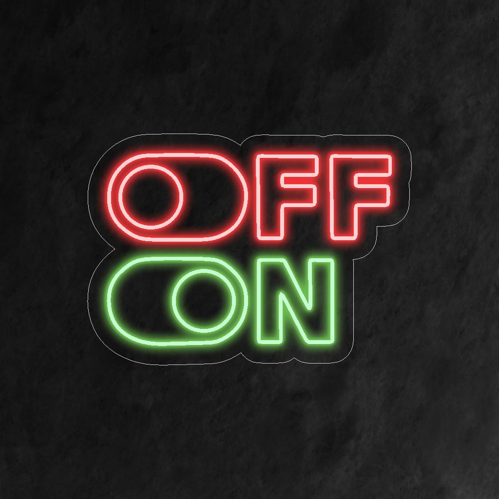 „On Off Neon Sign“ ist eine elegante und funktionale Ergänzung, perfekt für Räume, die minimalistisches und modernes Design schätzen. Beleuchten Sie mit Funktionalität und Stil!