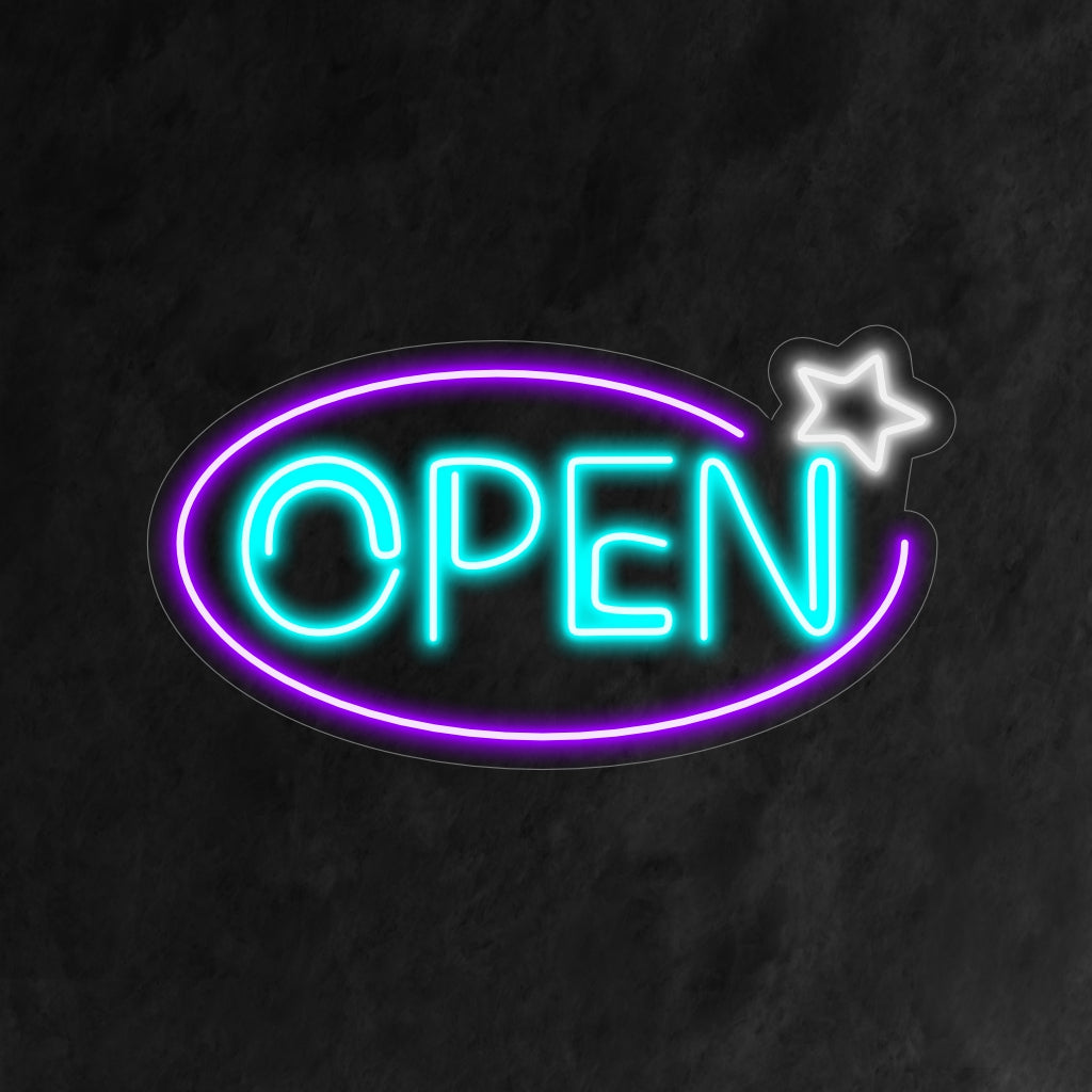 „Open Neon Sign“ ist eine zeitlose und einladende Ergänzung, perfekt für Unternehmen, die eine Einladung aussprechen. Erleuchten Sie mit einem freundlichen Schein!