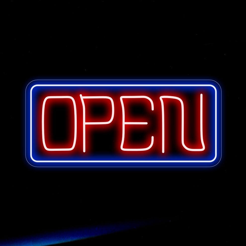 „Open Neon Sign“ ist ein Zeichen der Gastfreundschaft, perfekt für Räume, die Gäste mit Wärme und Offenheit empfangen. Erleuchten Sie mit einer freundlichen und einladenden Aura!