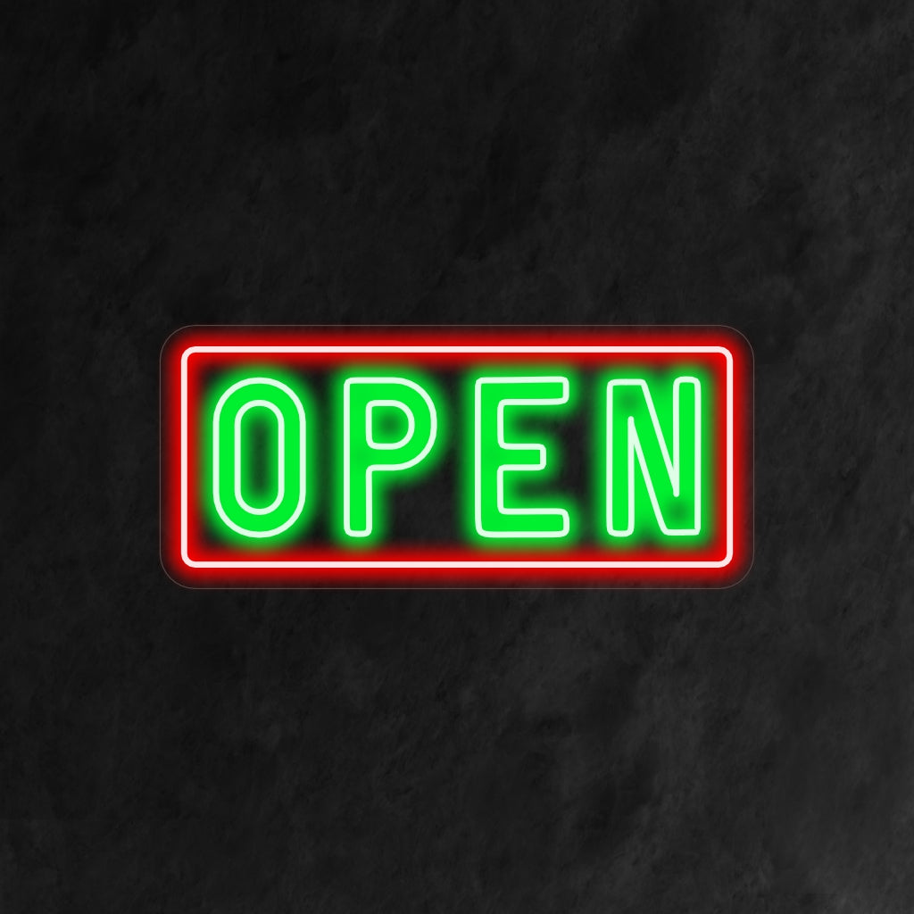 „Open Neon Sign“ ist eine schlichte und zeitlose Ergänzung, perfekt für Räume, die ihre Verfügbarkeit kommunizieren möchten. Erleuchten Sie mit einem klaren und einladenden Licht!