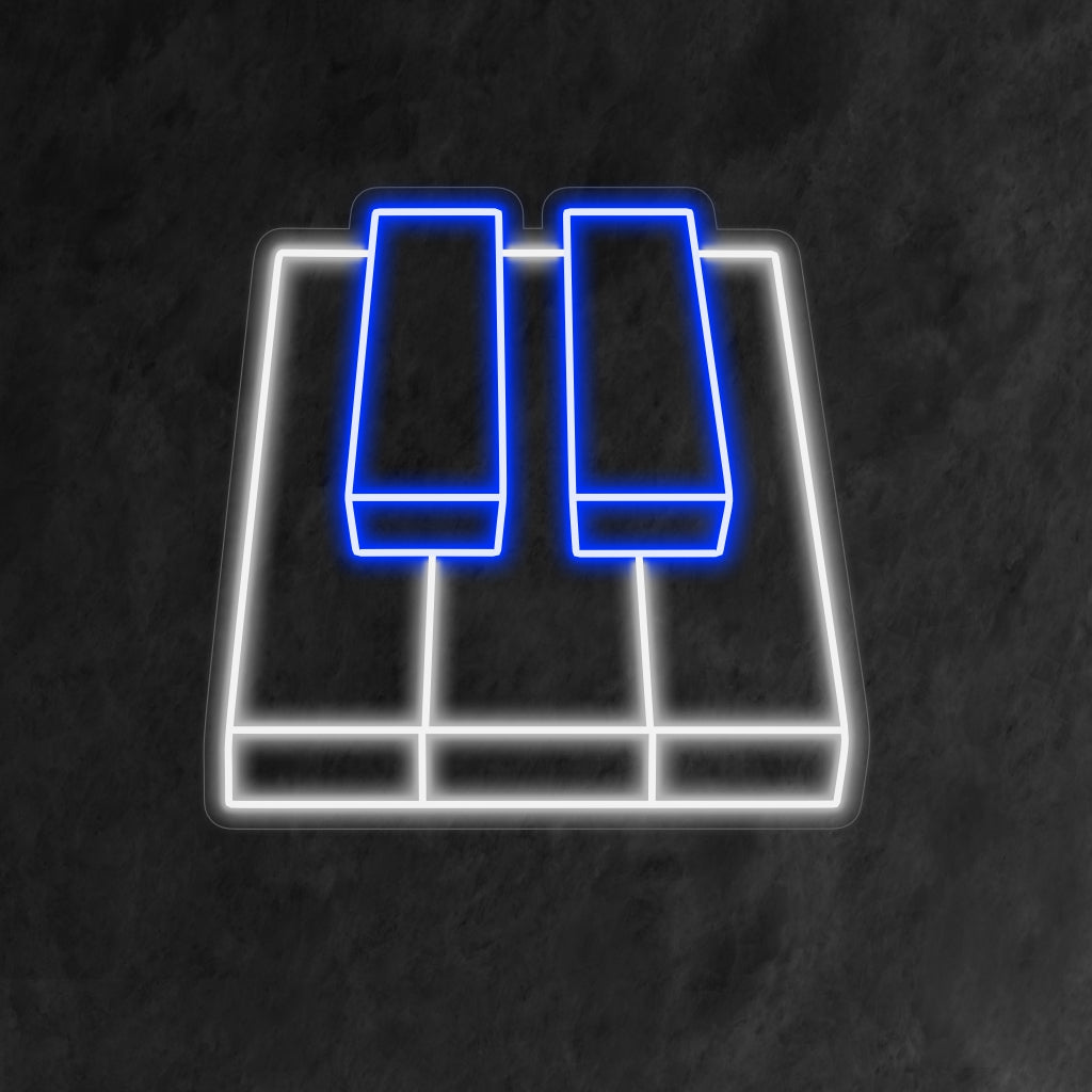 „Piano Keyboard Neon Sign“ ist eine musikalische und stilvolle Ergänzung, perfekt für Räume, die die Eleganz von Klaviertasten schätzen. Beleuchten Sie mit einer harmonischen Note!