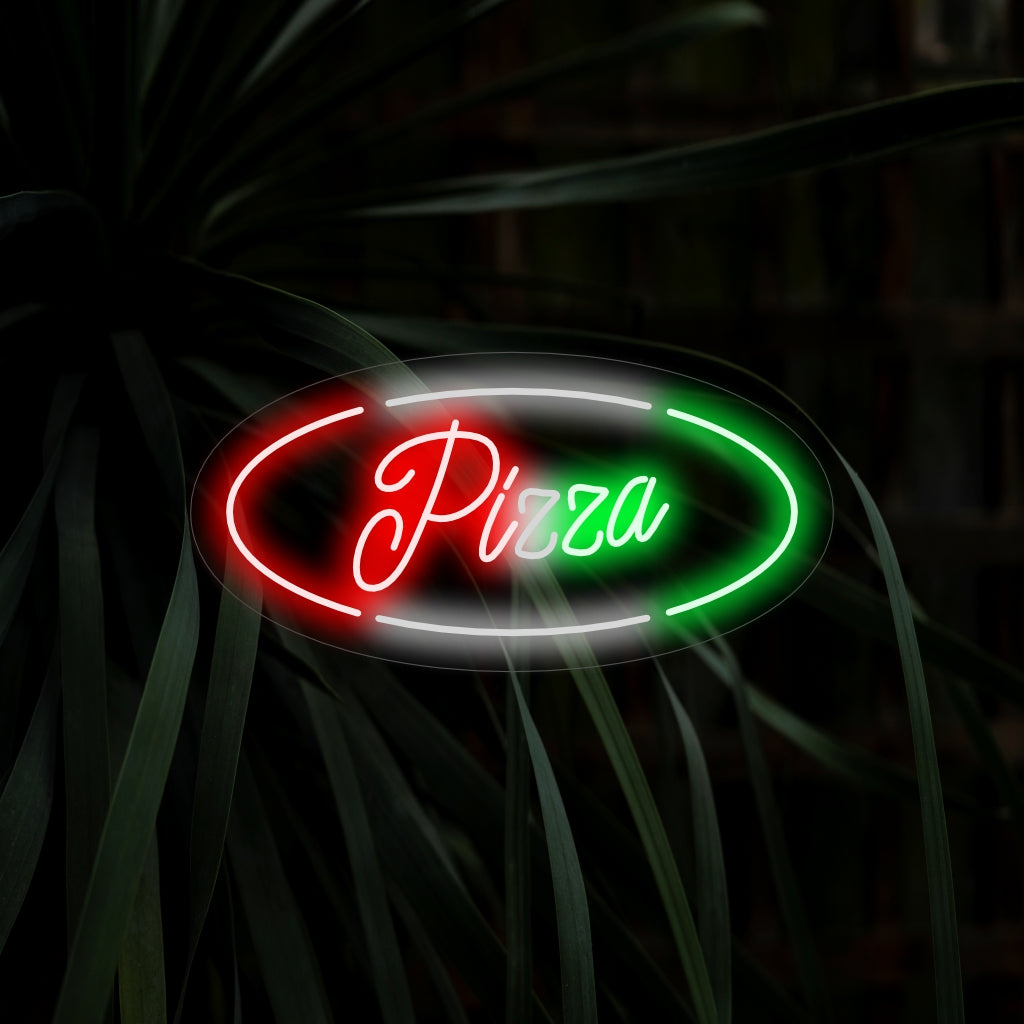 „Pizza Neon Sign“ ist eine pikante und ikonische Ergänzung, perfekt für Räume, in denen die Köstlichkeit von Pizza geschätzt wird. Erleuchten Sie mit dem appetitanregenden Aroma eines klassischen Favoriten!