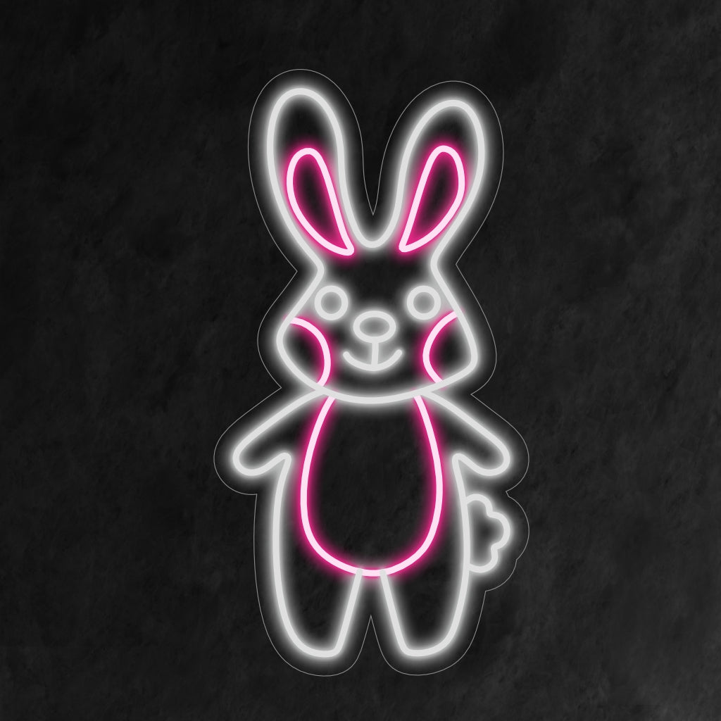 „Rabbit Neon Sign“ ist eine bezaubernde und skurrile Ergänzung, perfekt für Räume, die den Charme von Kaninchen feiern. Erleuchten Sie mit der Niedlichkeit und Verspieltheit dieser pelzigen Kreaturen!