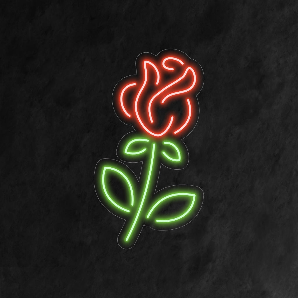 „Rose Neon Sign“ strahlt mit seiner zarten Silhouette Romantik aus und verleiht Ihrem Interieur eine zeitlose und bezaubernde Note.“