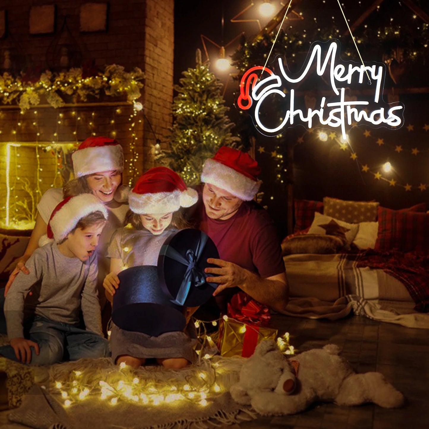 LED Frohe Weihnachten 5V USB LED Leuchtschild - Preisgünstig