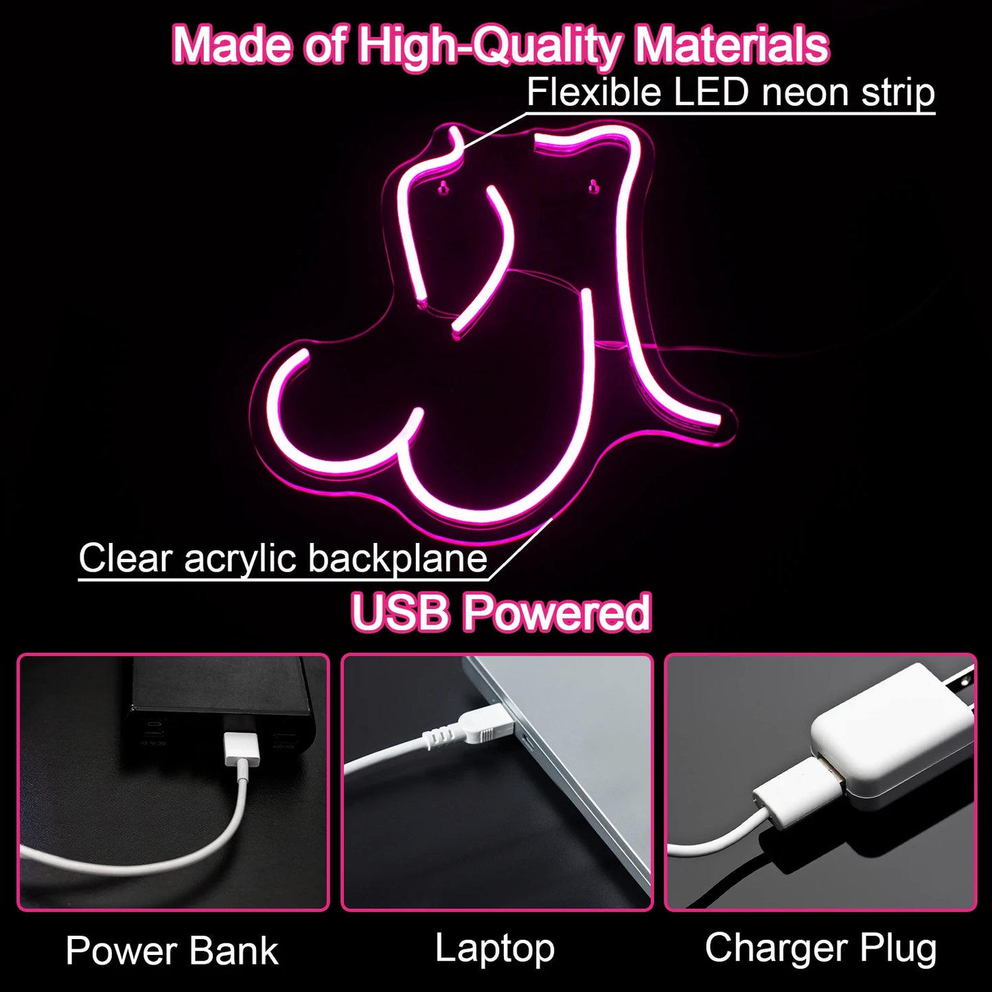 Sexy Lady 5V USB LED Leuchtschild - Preiswert