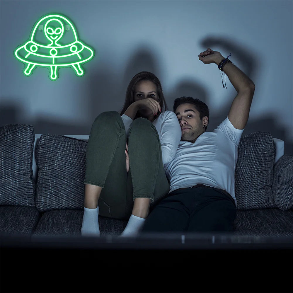 Grünes Alien 5V USB LED Neon Schild - Budgetfreundlich