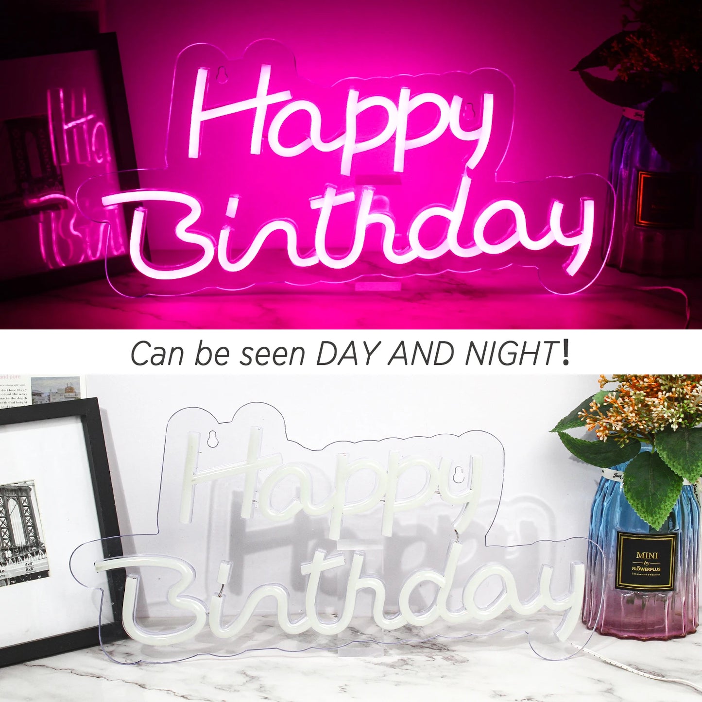 Happy Birthday 5V USB LED Leuchtschild - Preisgünstig