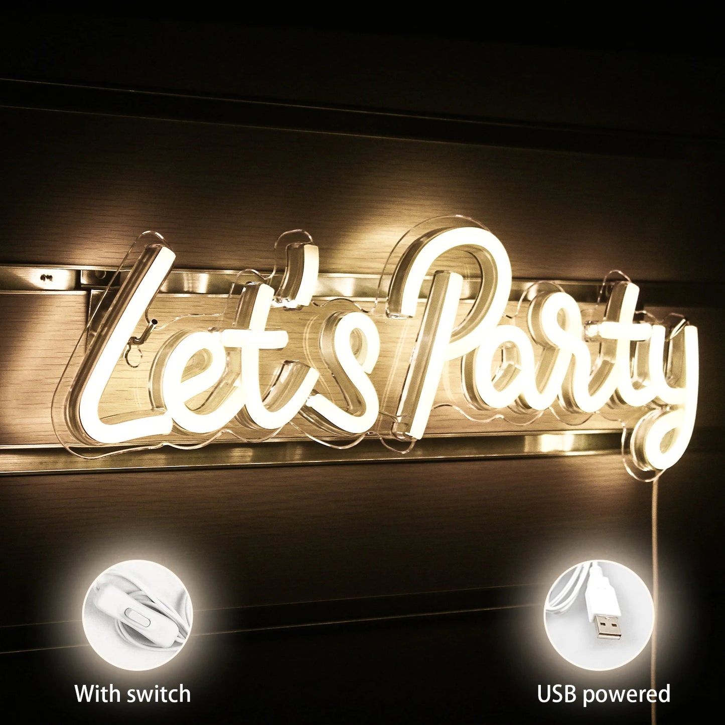 Let's Party 5V USB LED Leuchtschild - Preisgünstig