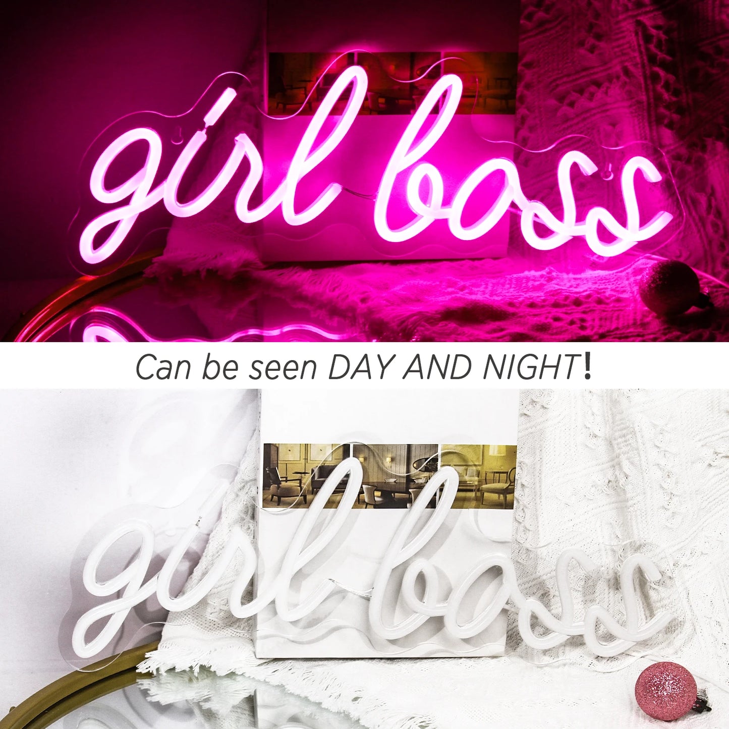 Girl Boss 5V USB LED Leuchtschild - Preisgünstig