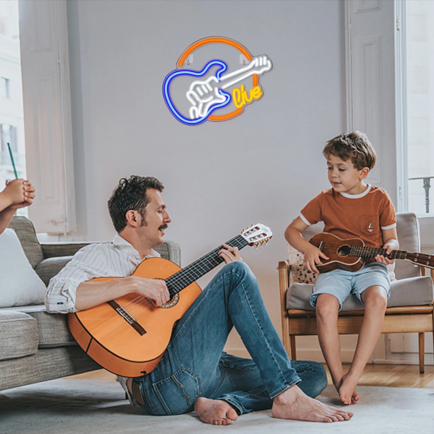 Musikgitarre 5V USB LED Leuchtschild – Kostenfreundlich