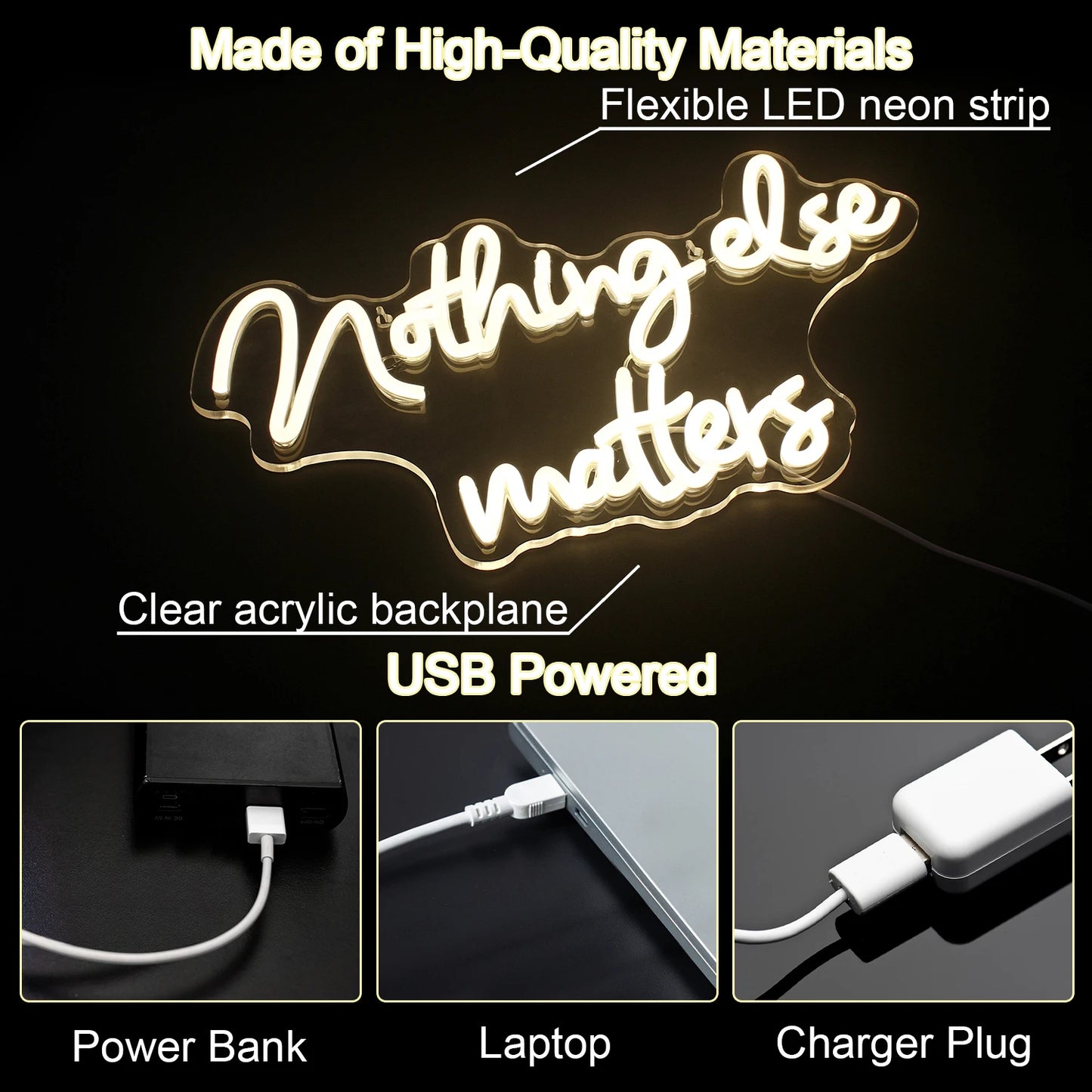 Nothing Else Matters 5V USB LED Neon Schild - Preisgünstig