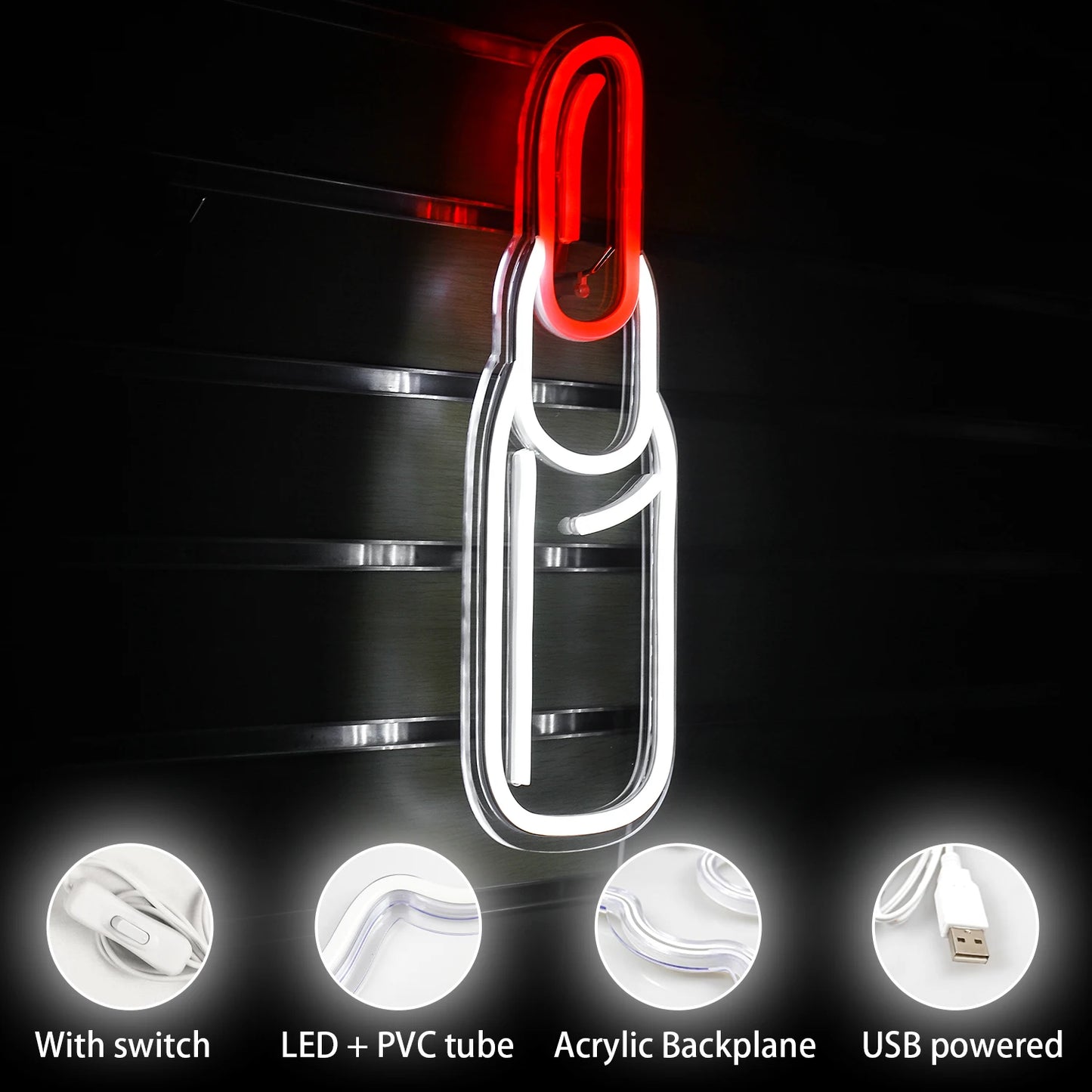Lippenstift 5V USB LED Leuchtschild - Preisgünstig