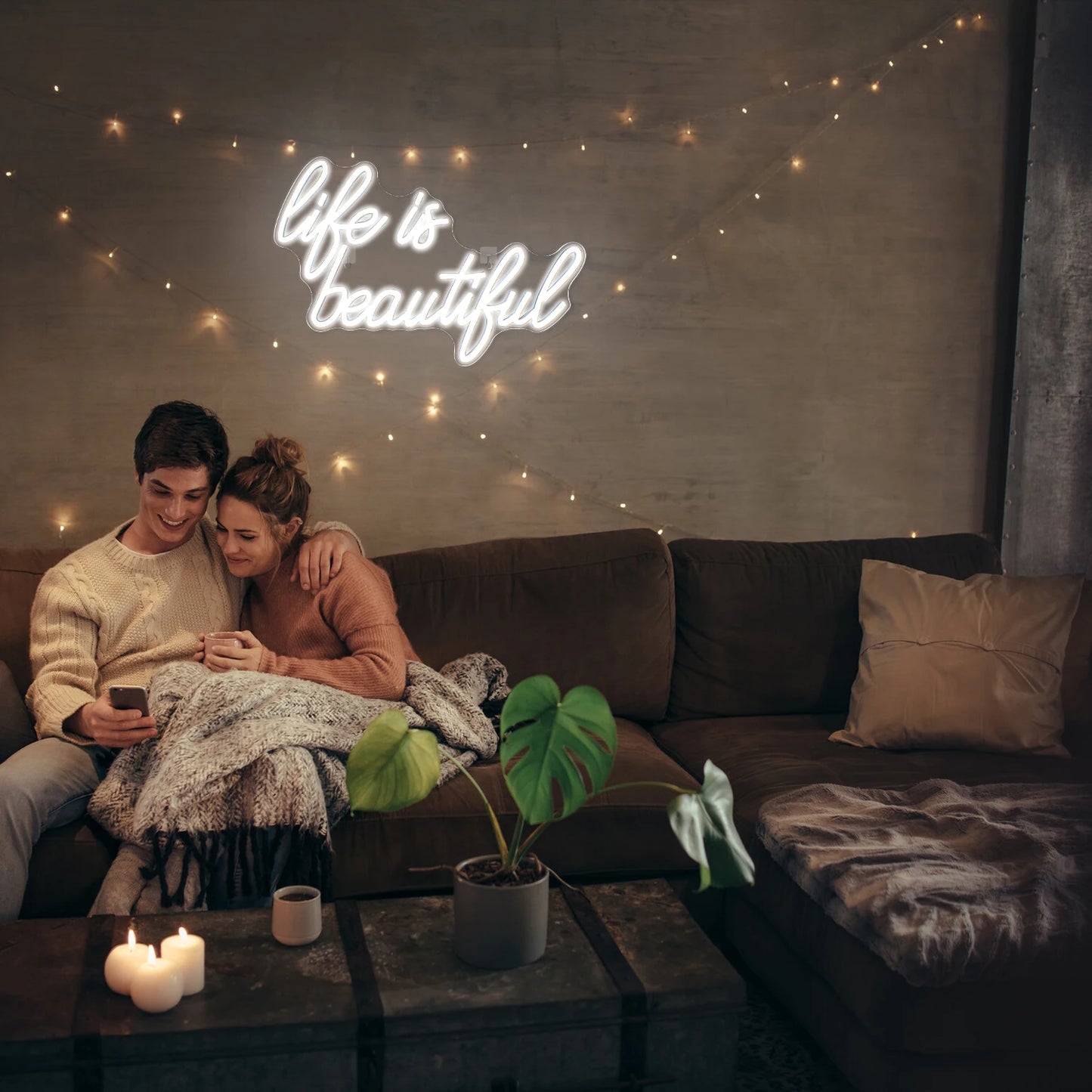 Life is Beautiful 5V USB LED Neonschild - Preisgünstig