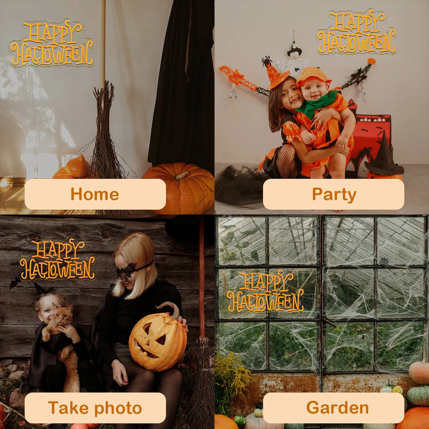 Happy Halloween 5V USB LED Leuchtschild - Preisgünstig