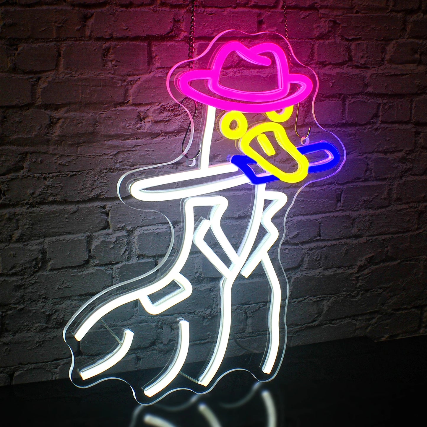 Cowboy-Ente 5V USB LED Leuchtschild - Preisgünstig
