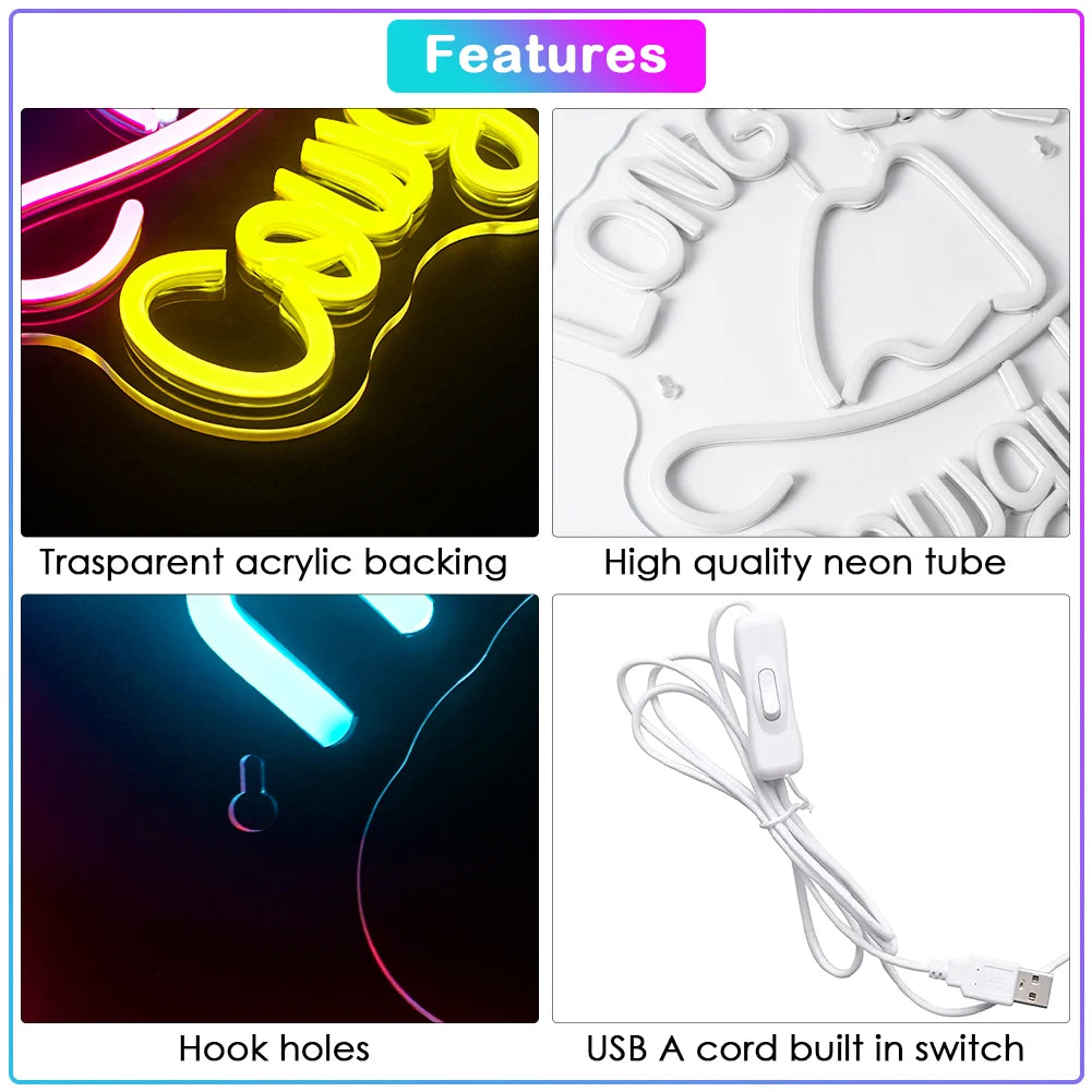 Long Live Cowgirls 5V USB LED Leuchtschild - Preiswert