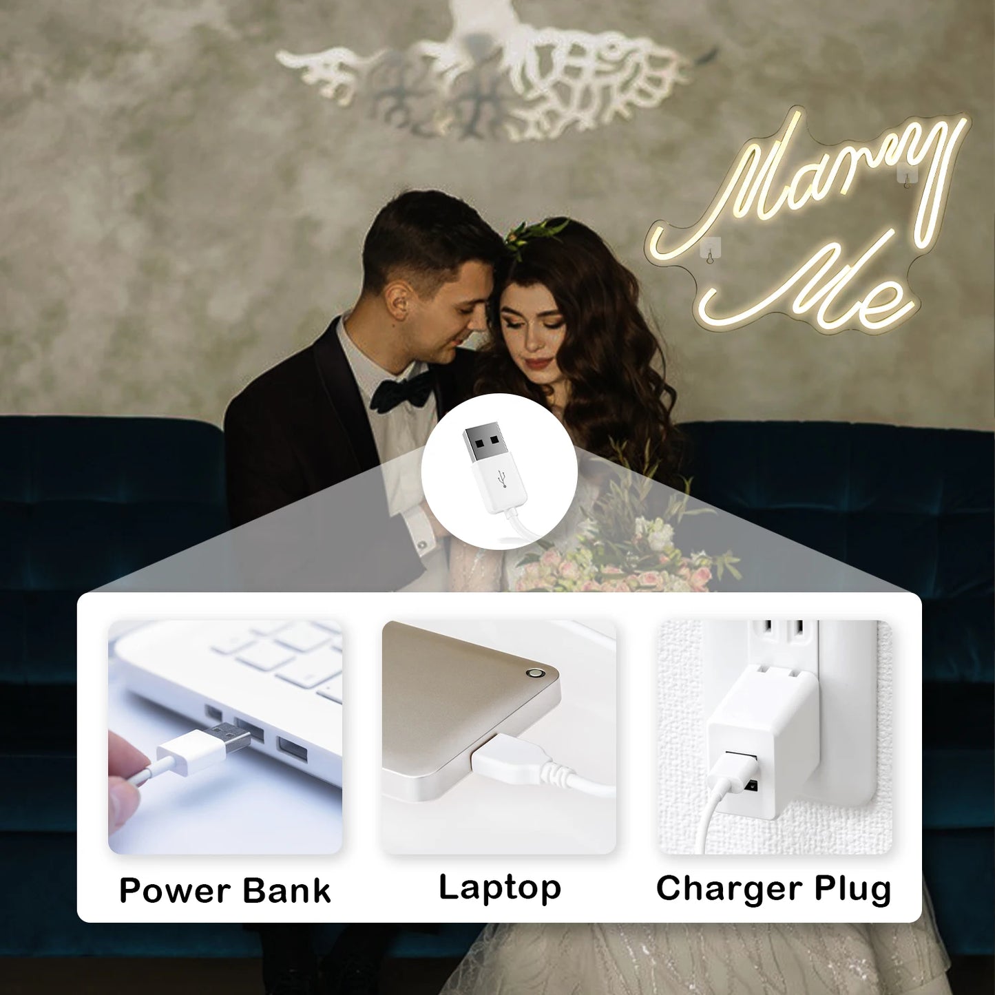 Marry Me 5V USB LED Neon Schild - Preisgünstig