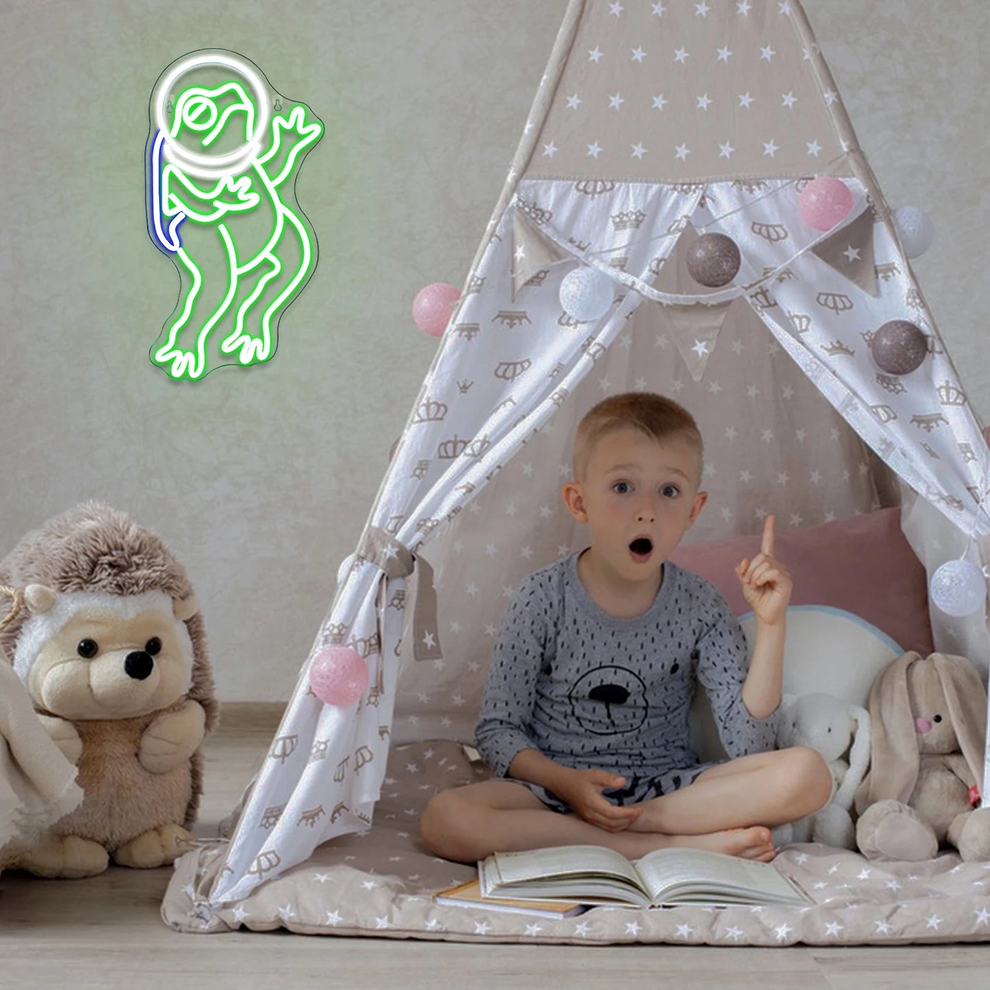 Grüner Frosch 5V USB Leuchtschild - Preisgünstig