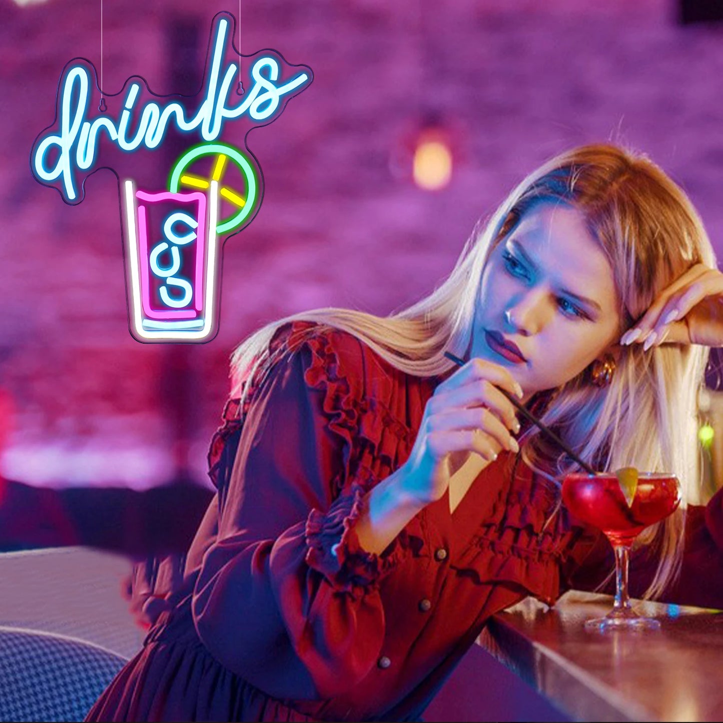 Drinks 5V USB LED Leuchtschild - Preisgünstig