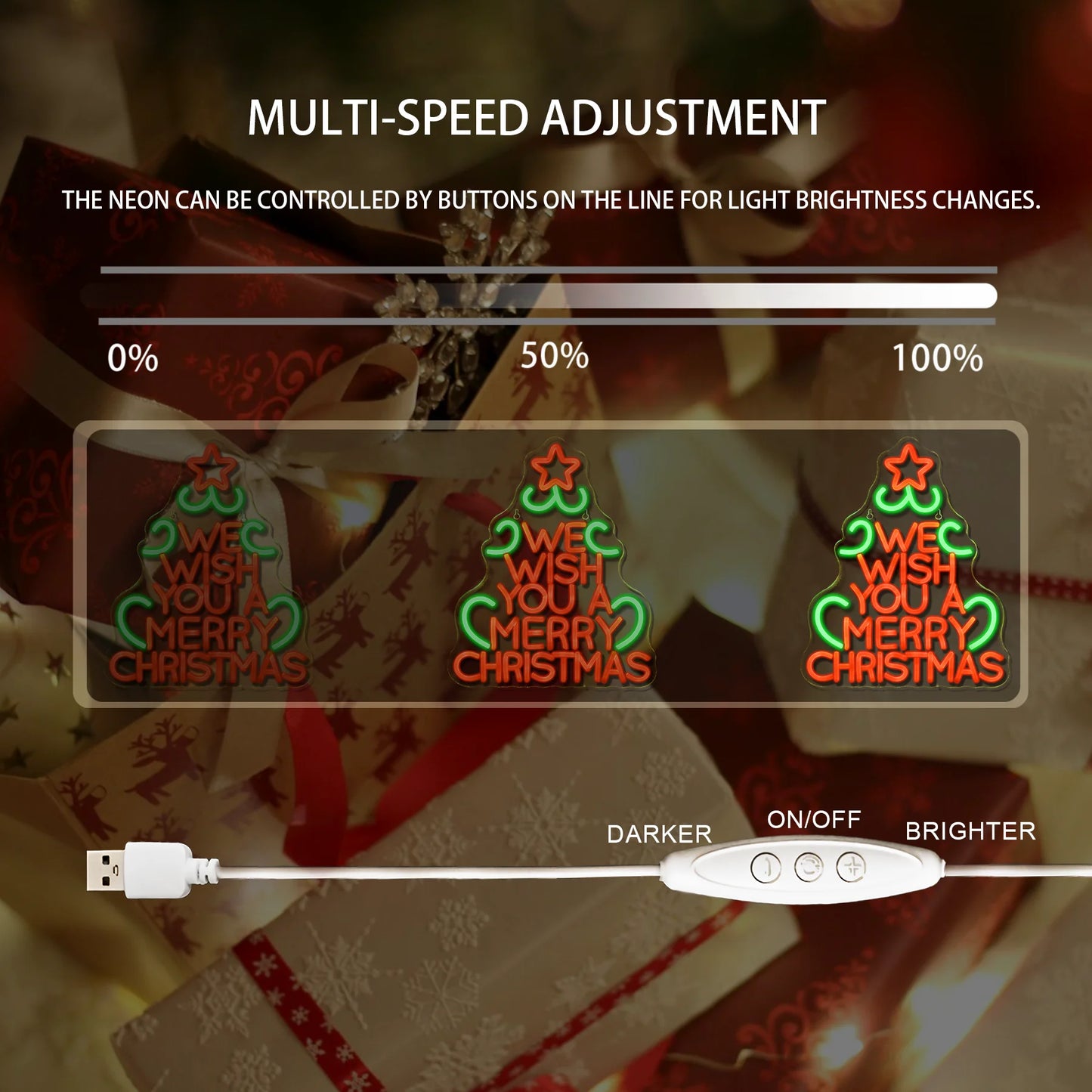Wir Wünschen Ihnen Frohe Weihnachten 5V USB LED Leuchtschild - Preisgünstig