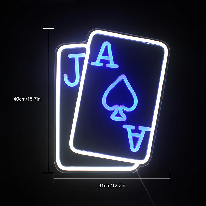 Poker 5V USB LED Leuchtschild - Budgetfreundlich