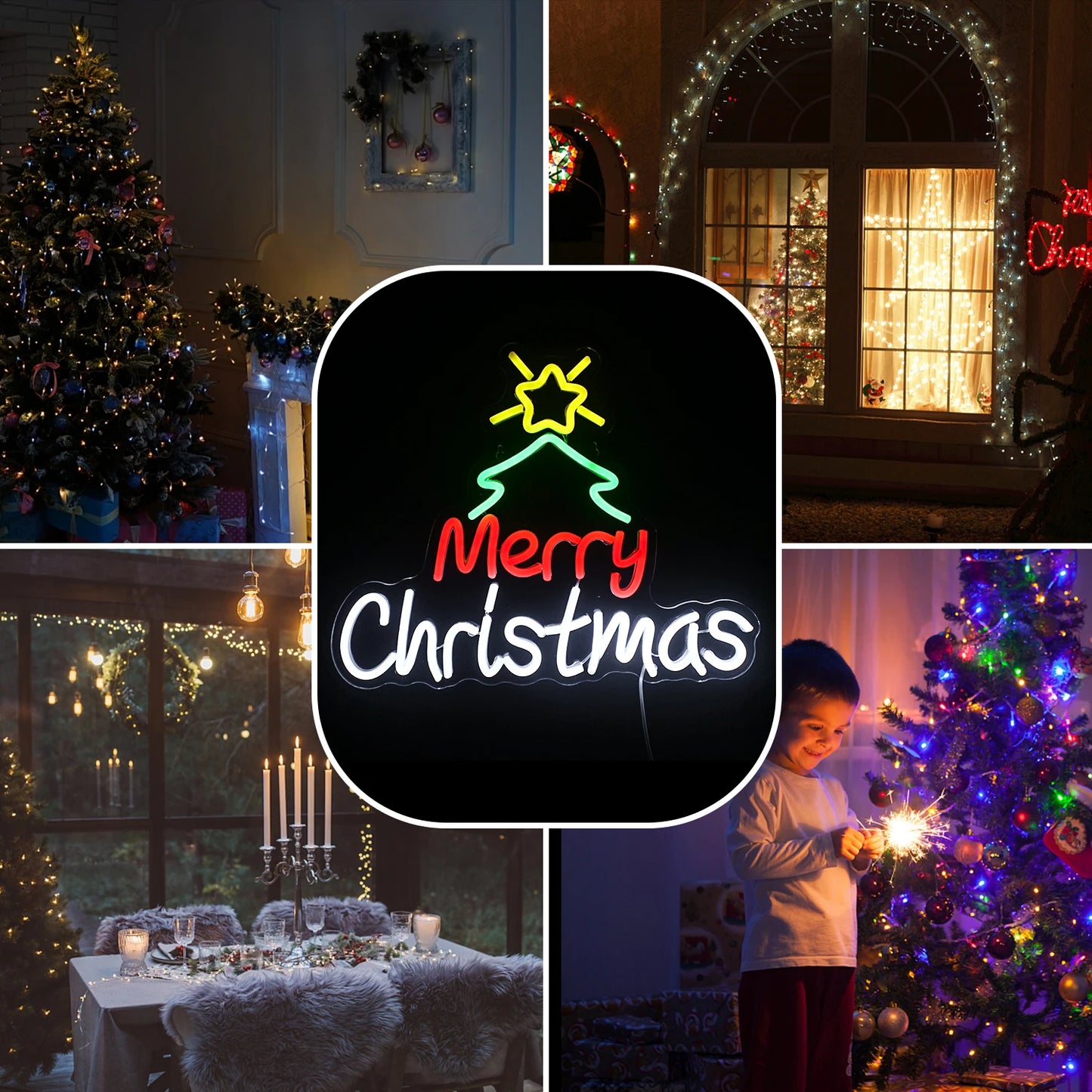 Merry Christmas 5V USB LED Neon Schild - Preiswert
