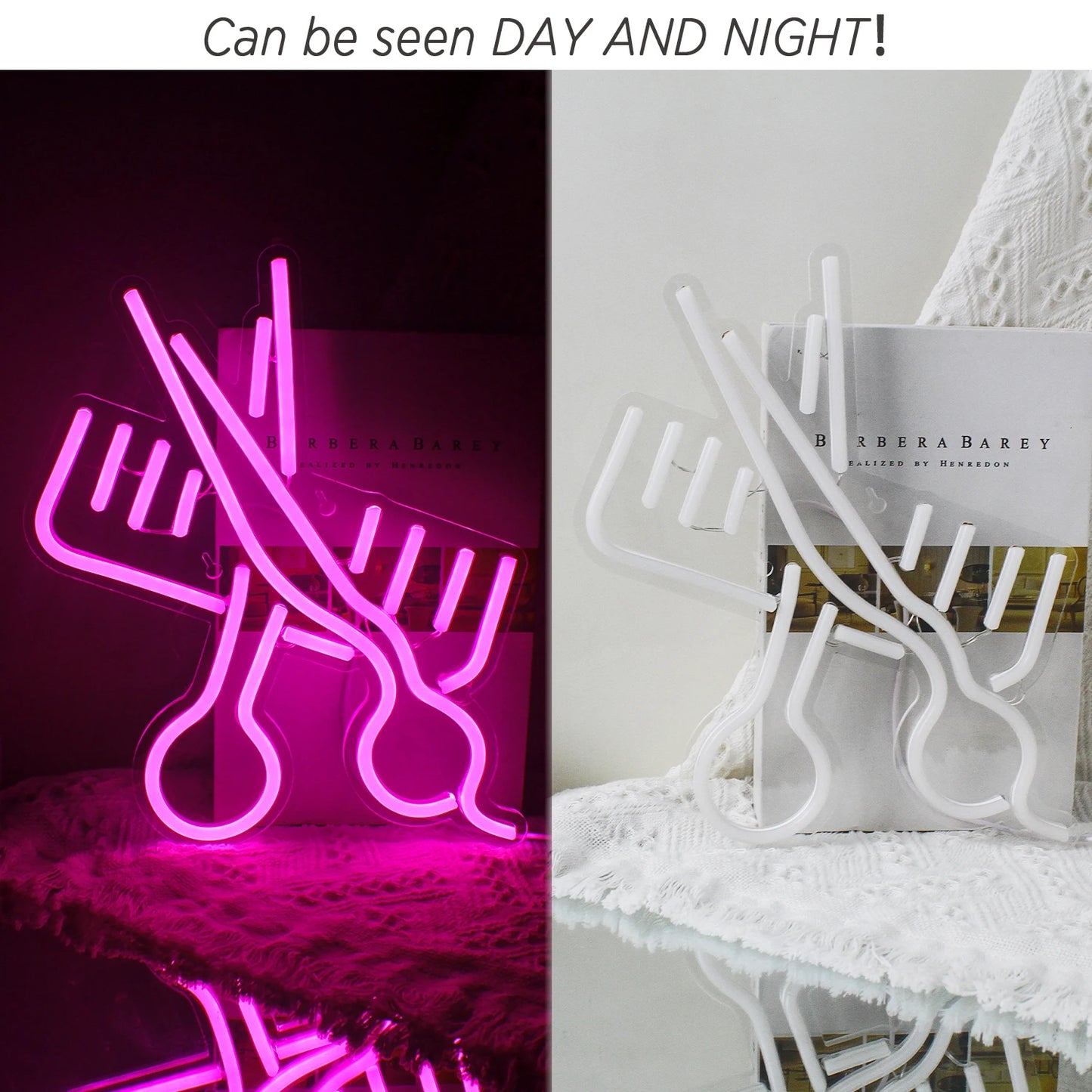 Schere Kamm 5V USB LED Leuchtschild - Preisgünstig