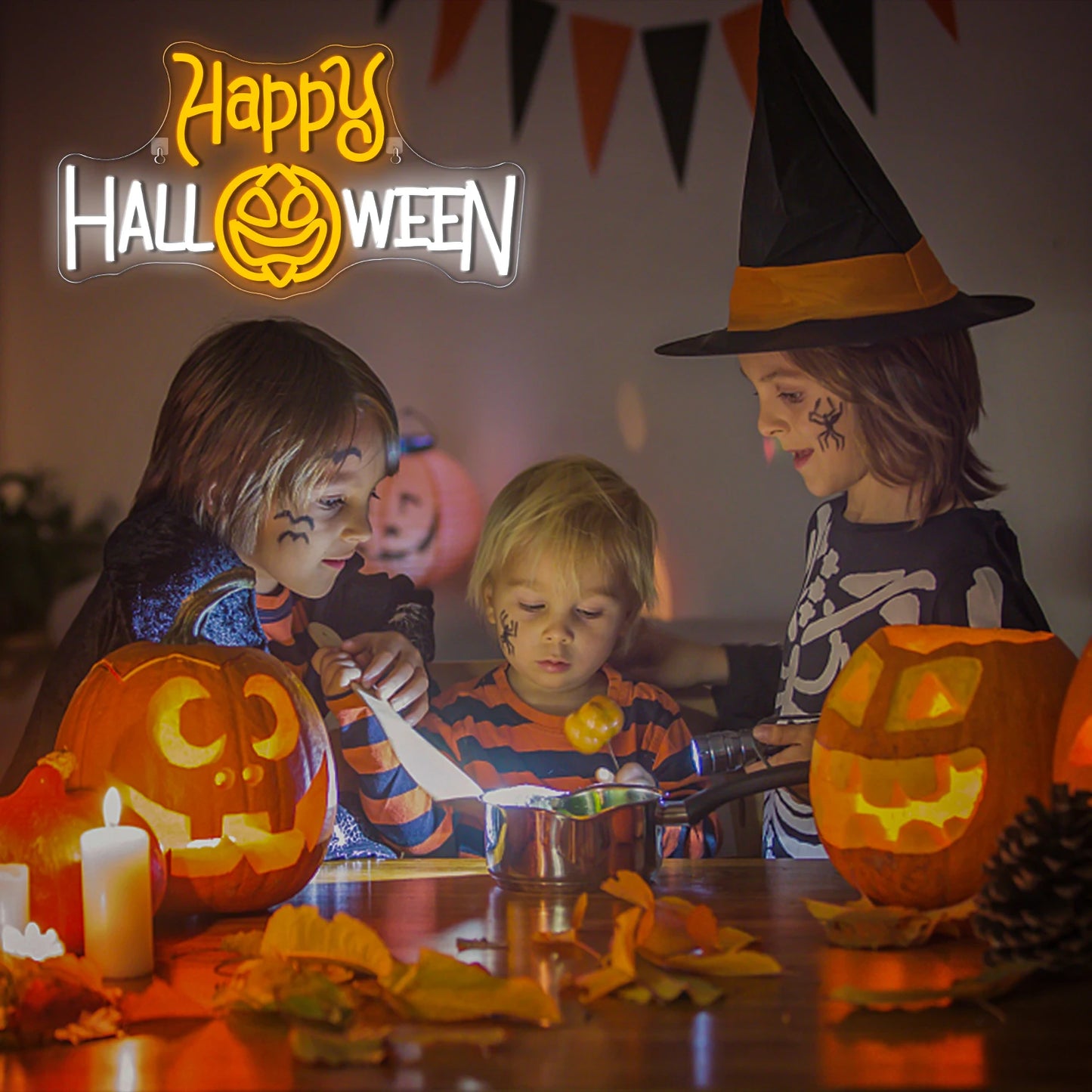Happy Halloween 5V USB LED Leuchtschild - Preisgünstig