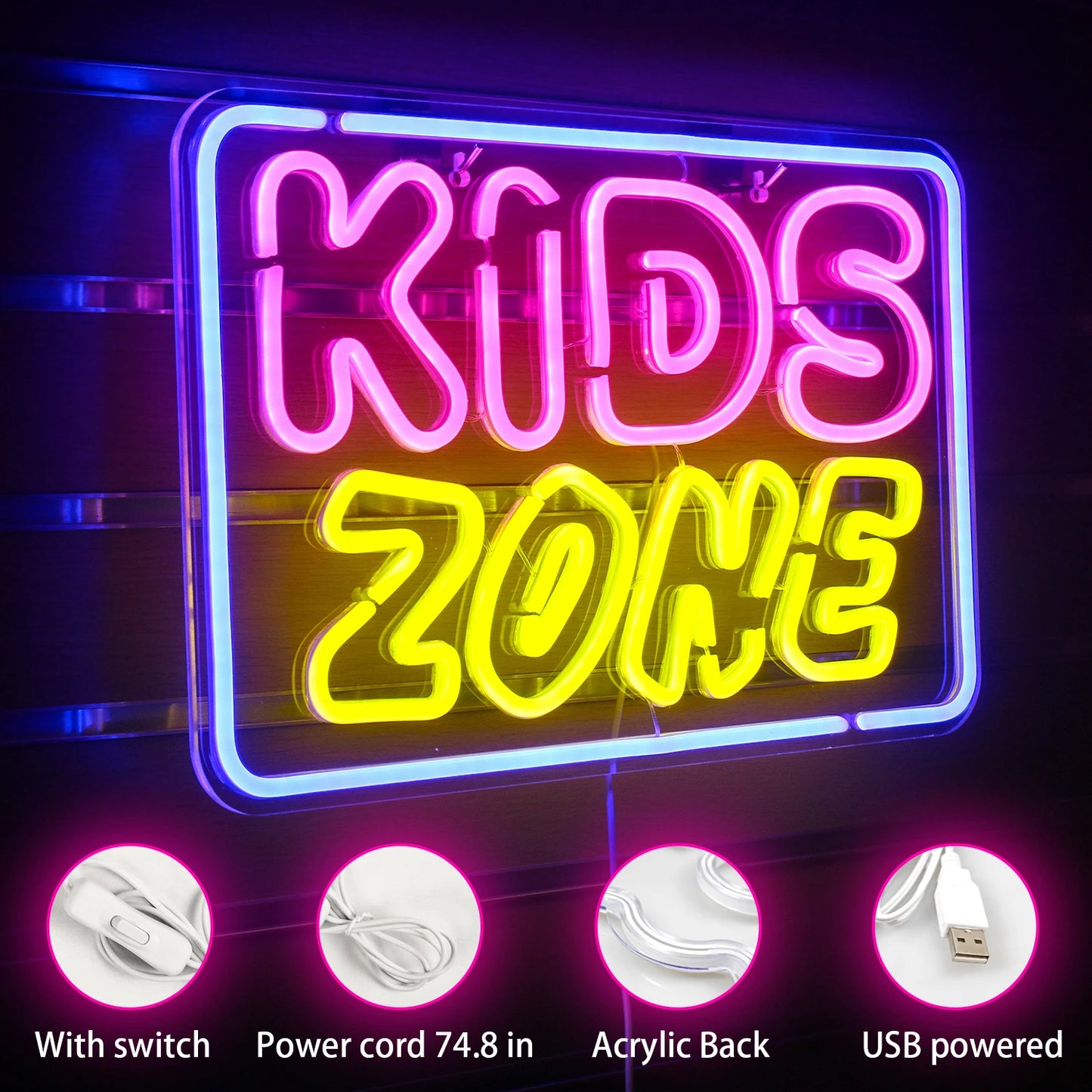 Kinderzone 5V USB LED Neon Schild - Preiswert