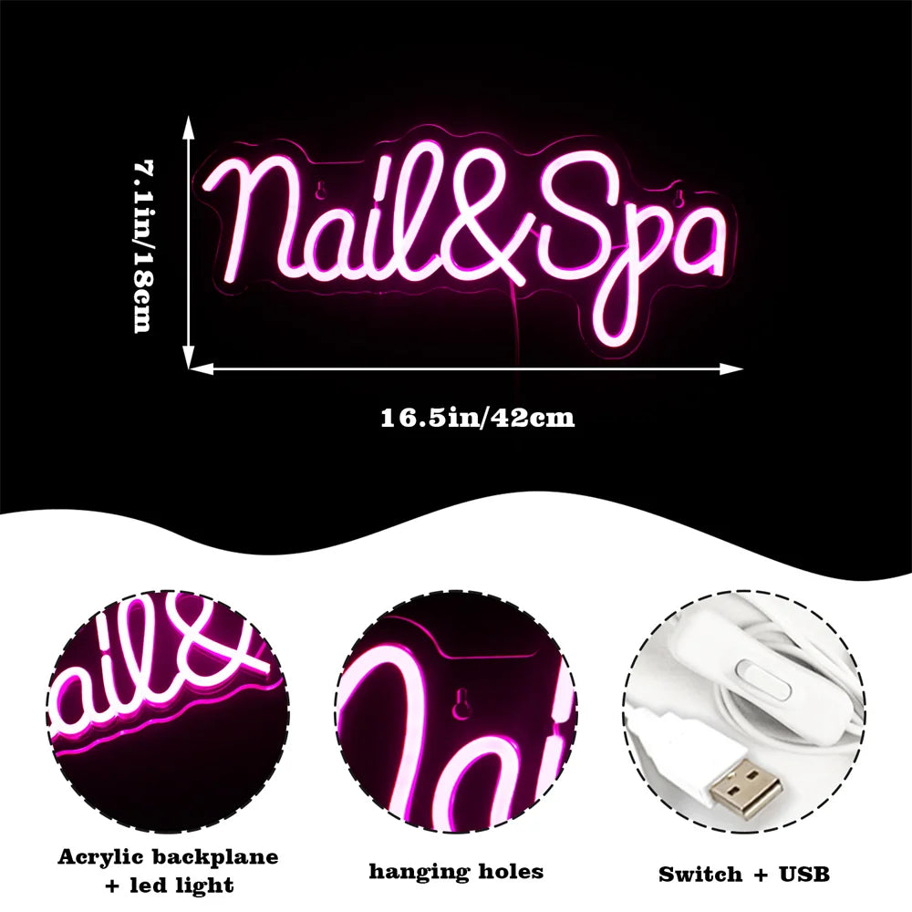 Nail Spa 5V USB LED Leuchtschild - Preisgünstig