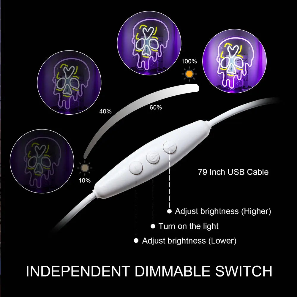 Violettes Skelett 5V USB LED Neon Schild - Preisgünstig