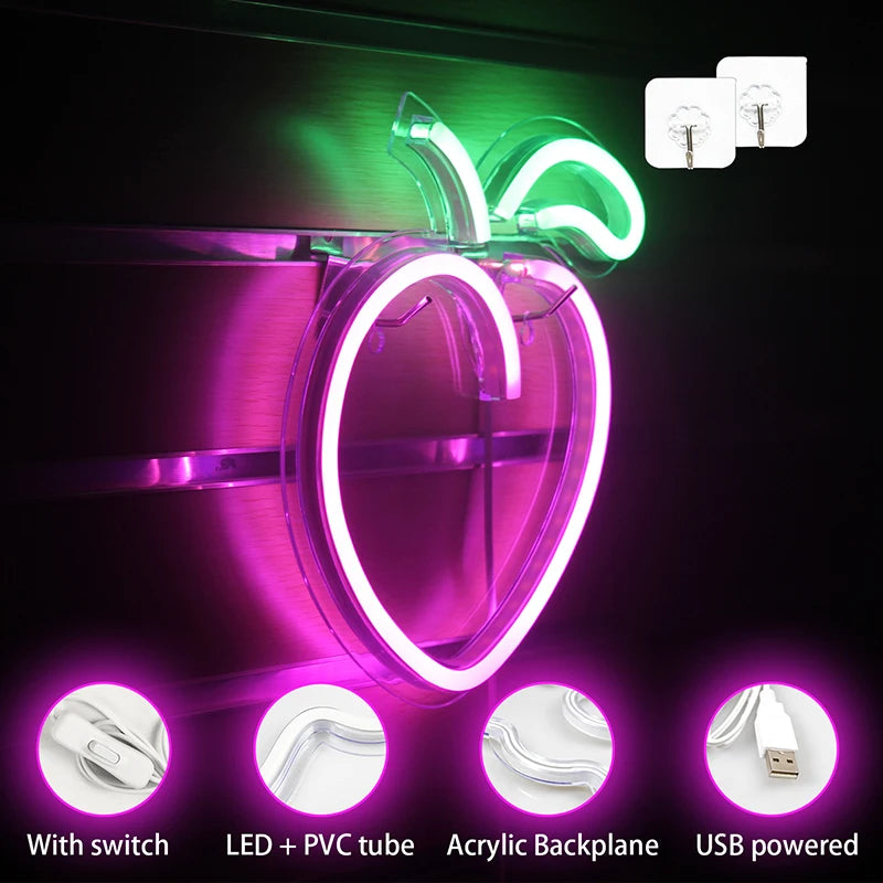 Pfirsich 5V USB LED Leuchtschild - Preisgünstig