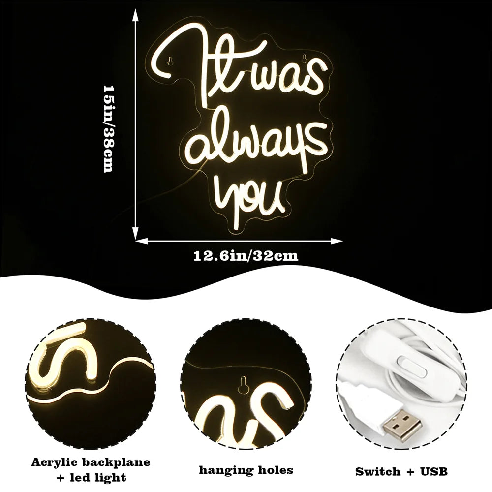 Immer Du 5V USB LED Leuchtschild - Preiswert