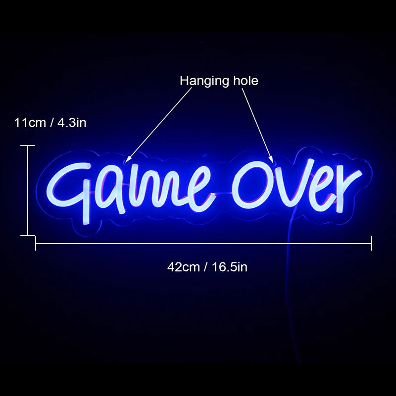 Game Over 5V USB LED Neon Schild - Preisgünstig