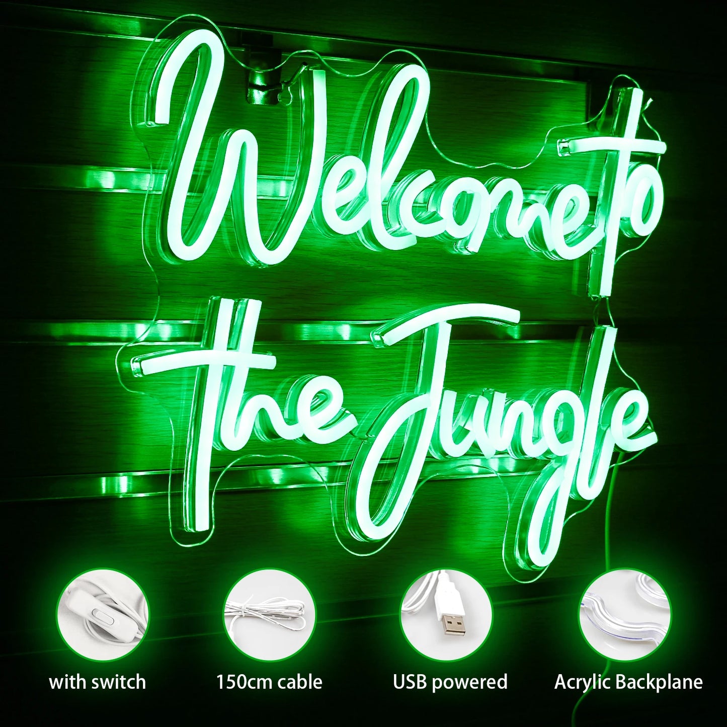 Willkommen im Dschungel 5V USB LED Neon Schild - Preiswert