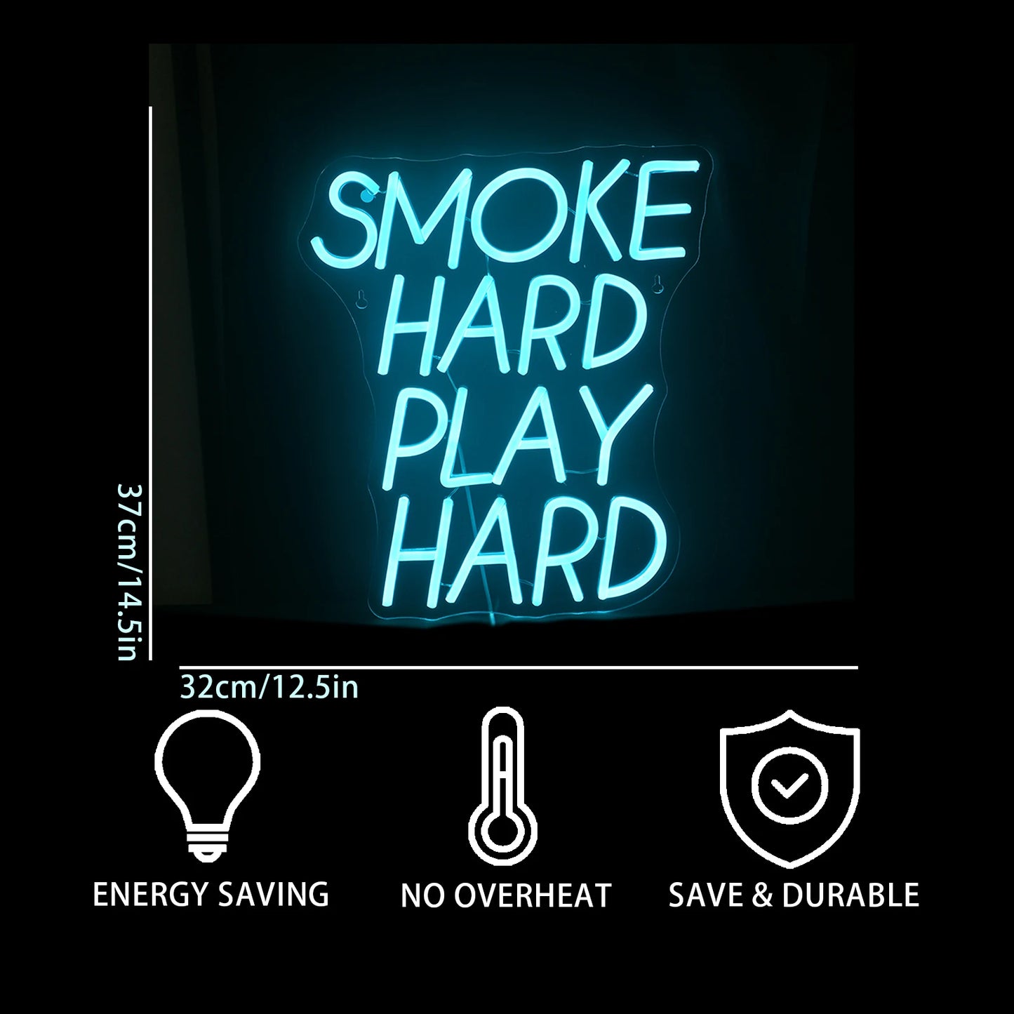 Smoke Hard Play Hard 5V USB LED Neonschild - Preisgünstig