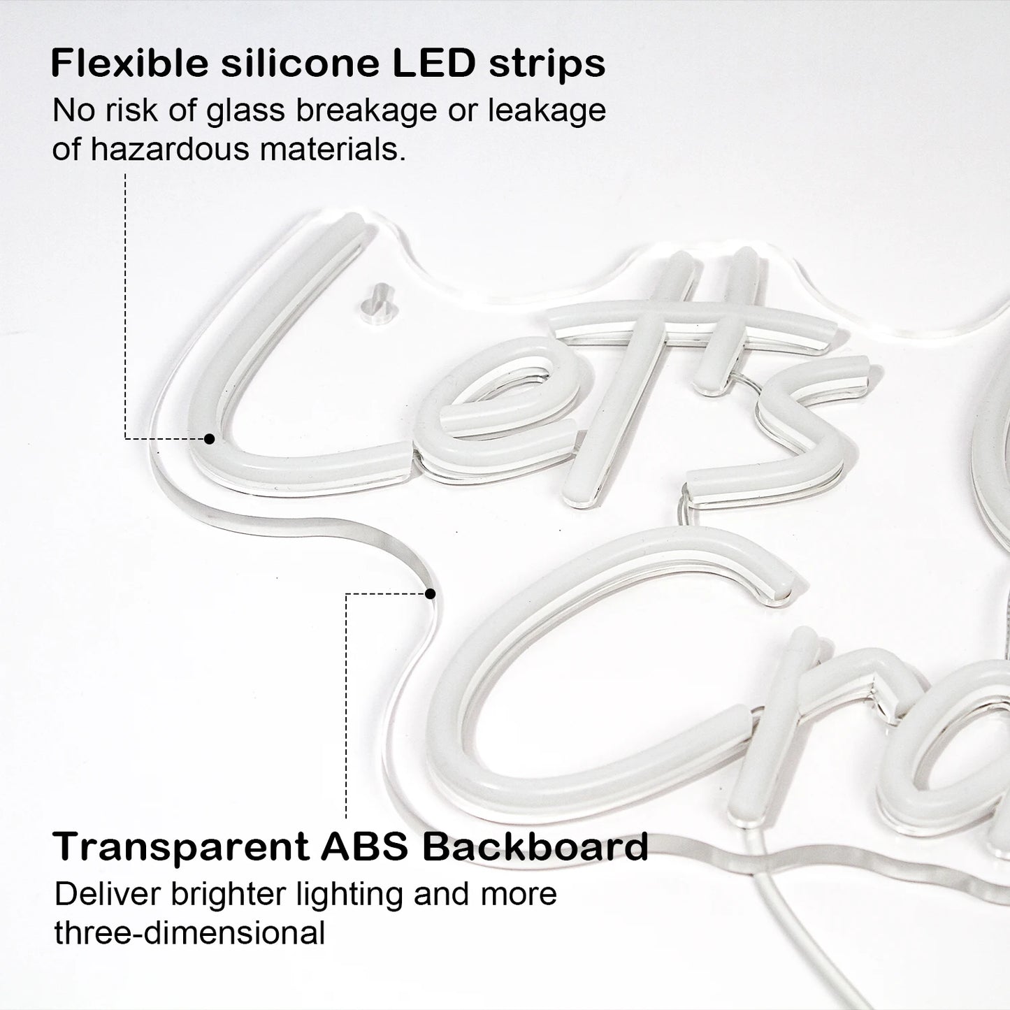 Let's Glow Crazy 5V USB LED Leuchtschild - Preisgünstig