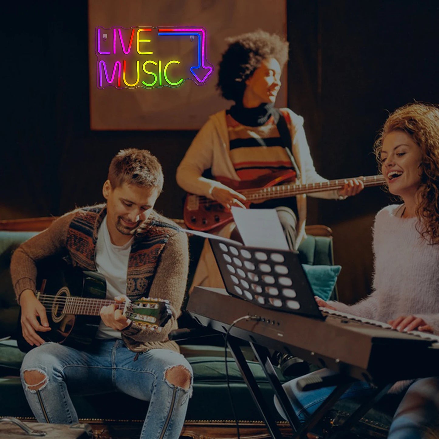 Live Music 5V USB LED Leuchtschild - Preisgünstig