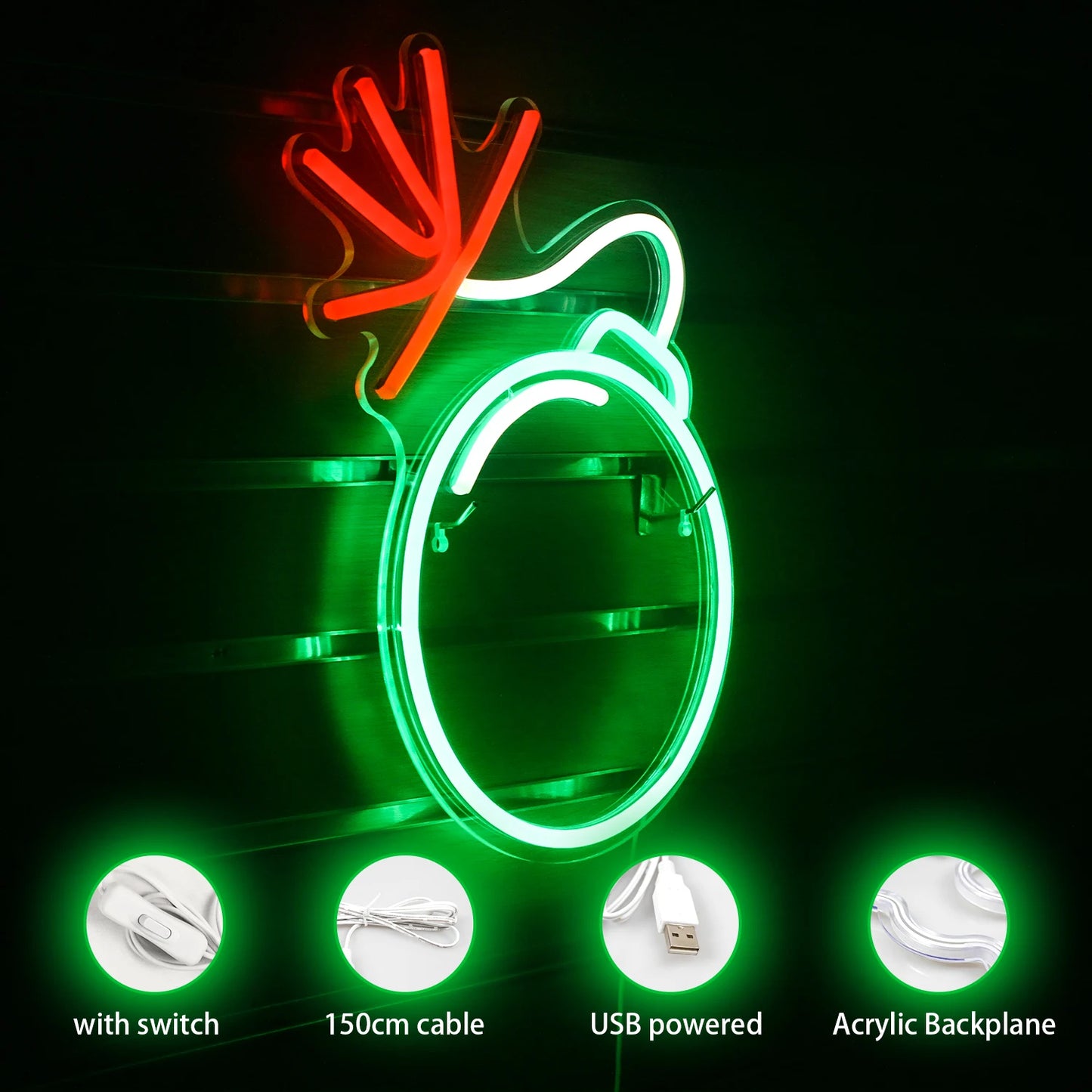Grünes 5V USB LED Neon Schild - Preisgünstig