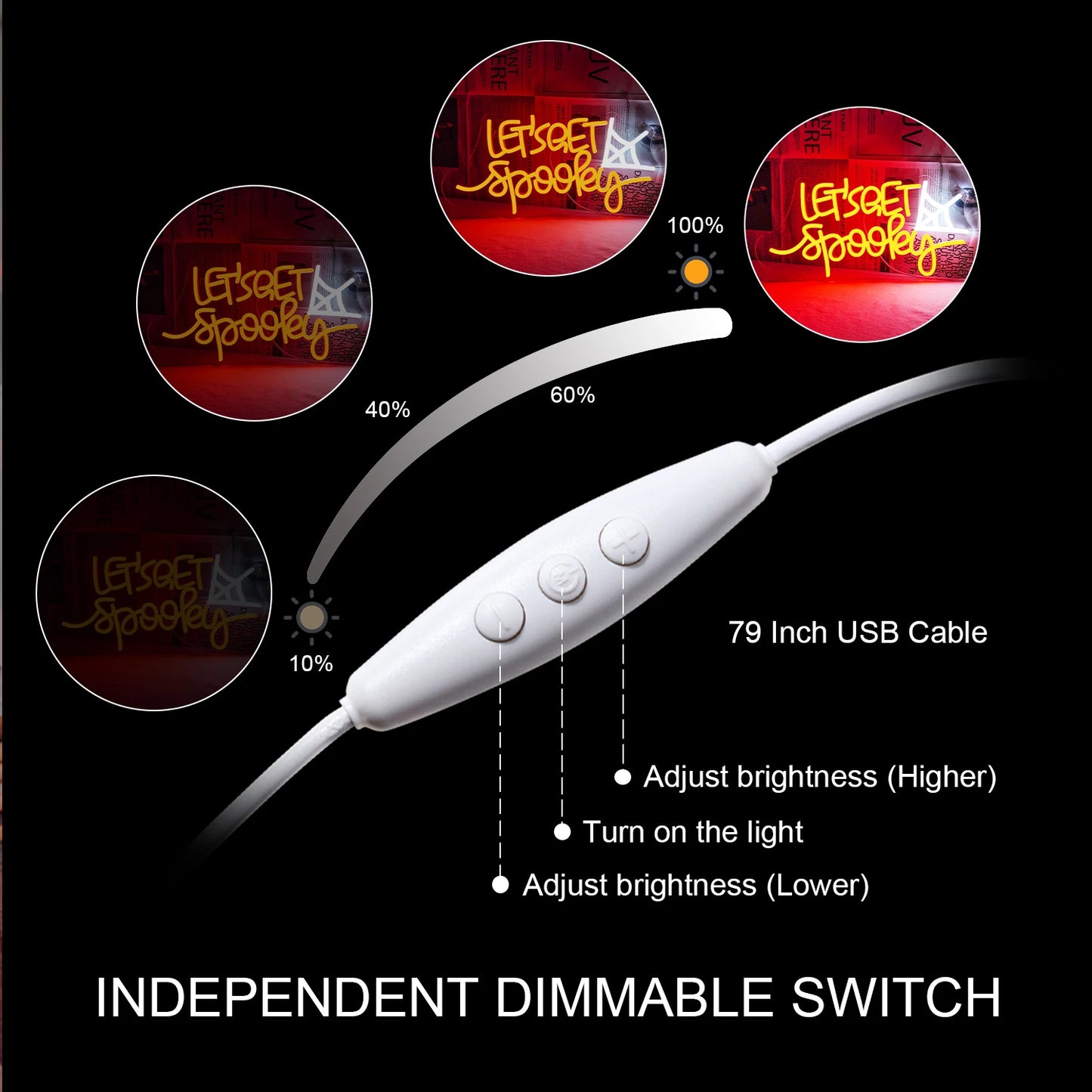 Let's Get Spooky 5V USB LED Neon Schild - Preisgünstig