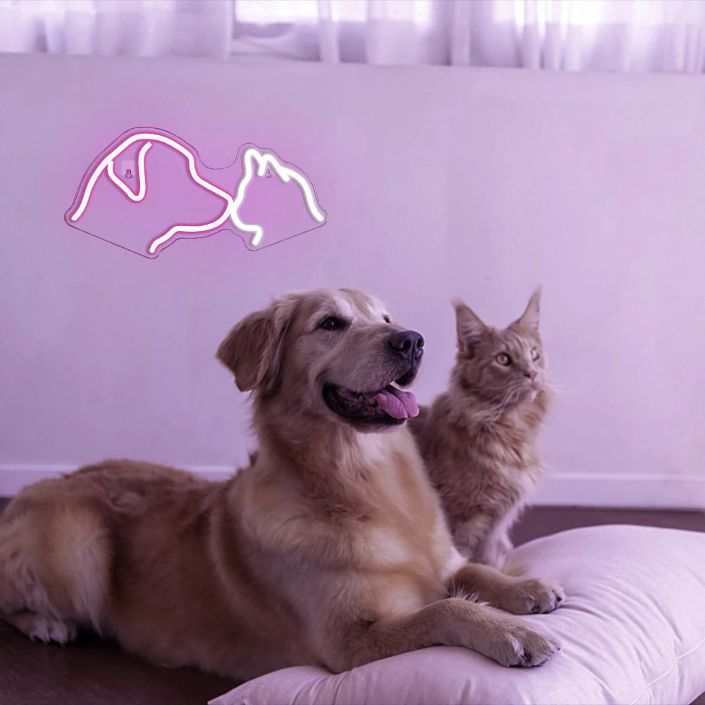 Hund und Katze 5V USB LED Neon Schild - Preisgünstig