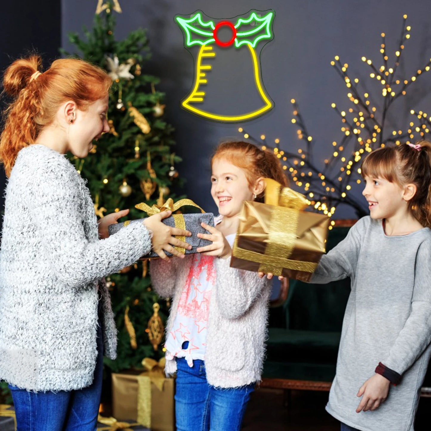 Bell Merry Christmas 5V USB LED Leuchtschild - Preisgünstig